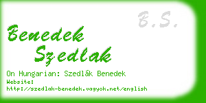 benedek szedlak business card