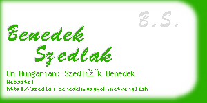 benedek szedlak business card